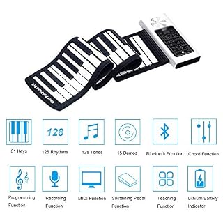 JTYX Portable 61 Touches Flexible Roll Up Piano USB MIDI Hand Roll Clavier de Piano avec Haut-parleurs Instrument de Piano éducatif Cadeau pour Enfant - Les Beatles, Paul McCartney, John Lennon, RIngo Starr, George Harrison JTYX Portable 61 Touches Flexible Roll Up Piano USB MIDI Hand Roll Clavier de Piano avec Haut-parleurs Instrument de Piano éducatif Cadeau pour Enfant – Image 3
