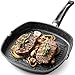GOURMEX Poêle grill à induction de 28 cm, noir, avec revêtement antiadhésif | Excellente poêle pour la viande, le poisson et les légumes | (Poêle grill de 28 cm)