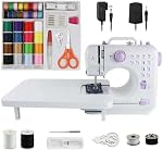 Sewing Machine for Beginners with Extension Table and Sewing Kit, Portable Mini Sewing Machine with 12 Built-in Stitch, LED Light, Double Speed, and Thread Cutter, Ideal for Kids and Beginners