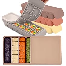All-in-One Baby Food Storage Bundle - Airtight Silicone Container + 4-Pack Freezer Trays with Leak-Resistant Lids, 12 Cavities 0.7oz Each, BPA Free, Made in Korea, Microwave & Dishwasher Safe