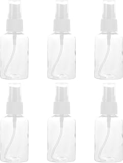 FOMIYES Plastic Spray Bottles, Plastic Spray Bottles with Lids, Clear Spray Bottles, Small Spray Bottles for Beauty 6Pcs 50ml (Caps for Ramdom Color)