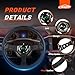 RASTP Universal Racing Steering Wheel,Drifting Deep Dish Steering Wheel 13.8”/350mm 6 Bolts Grip Vinyl Leather & Aluminum with Horn Button for Car -Black
