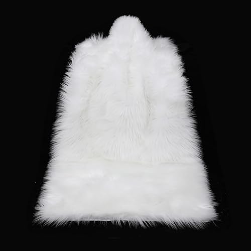 Miniatura 61 de Alfombra de piel sintética esponjosa de piel de oveja blanca, 4 x 6 pies, ultra suave, para dormitorio, mesita de noche, sala de estar, guardería