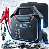 COSSIFTW Heavy Duty 10000A Jump Starter Built-in AC 200W Inverter for Trucks,Motorhomes All Gasoline and Up to 15L Diesel Engines；Power Suplly Fan,Laptop,Mobile Phone,Led Lighting for Party Camping