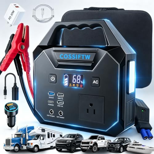 Image of Heavy Duty 10000A Jump Starter Built-in AC 200W Inverter for Trucks,Motorhomes All Gasoline and Up to 15L Diesel Engines;Power Suplly Fan,Laptop,Mobile Phone,Led Lighting for Party Camping