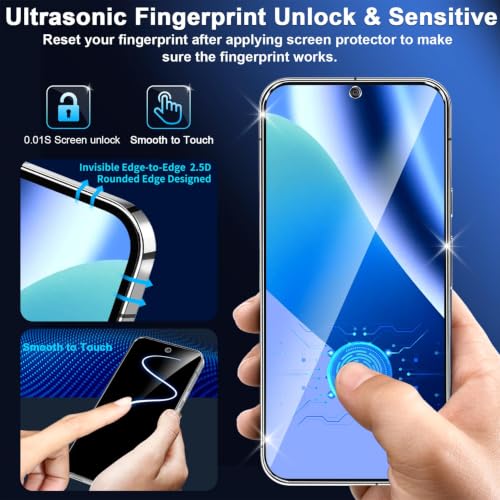 letosan 3 Pack for Google Pixel 10a Screen Protector Tempered Glass + 2 Pack Camera Lens Protector, Military Grade Shatterproof, 9H Hardness, Fingerprint Unlock,Case Friendly 6.3 Inch - image 7