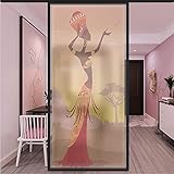 Amber Tan Bathroom Privacy Window Film Glass Sticker African Frosted Window Film Privacy Static Clin