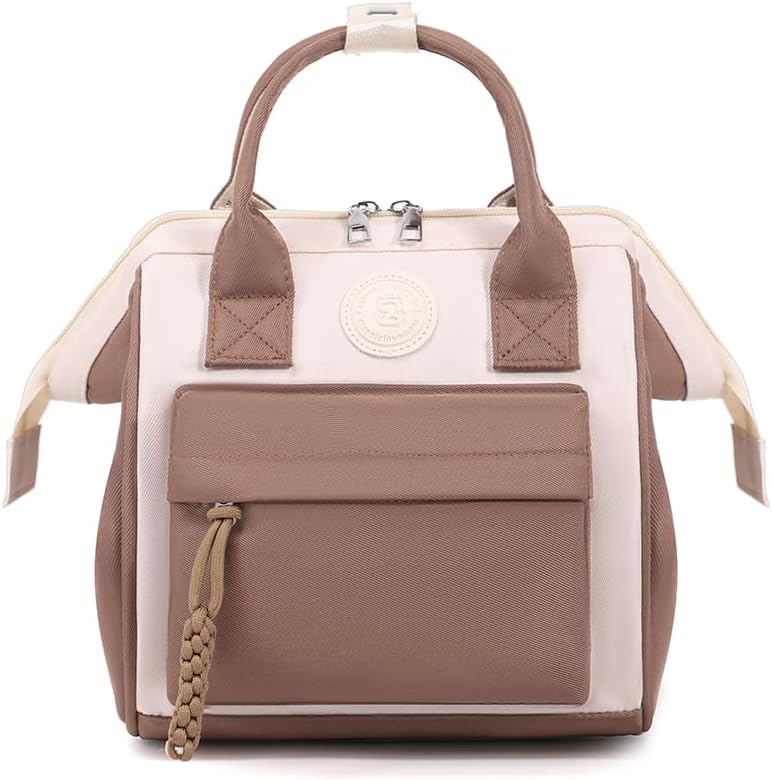 Small Diaper Bag Tote - Diaper Backpack Crossbody Baby Waterproof Multi-Function Mini Smart Light Diaper Bag for Outdoor (Brown)