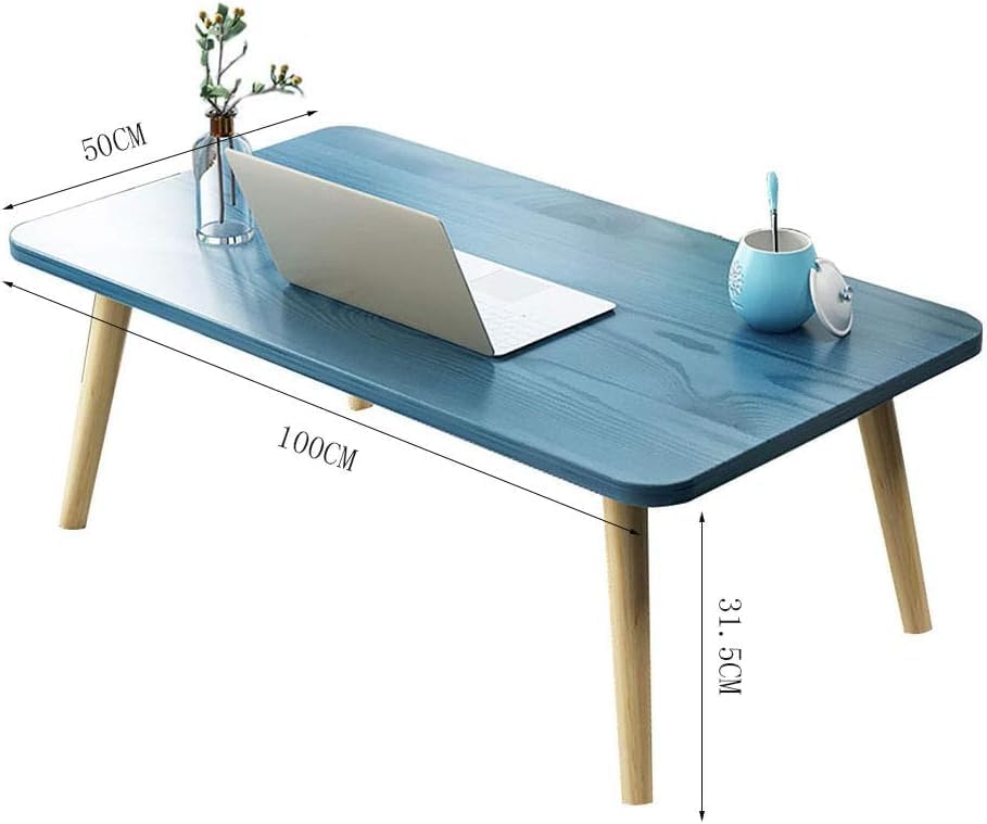 Miniatura 2 de Mesa de Centro Mesa de centro de estilo japonés, mesa baja de madera moderna 39.4 x 19.7 x 12.3 in para el hogar, dormitorio, mesa de comedor