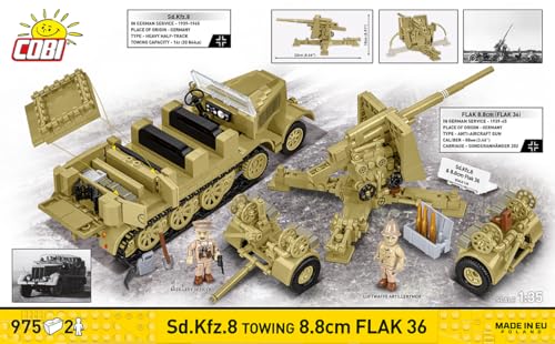 Maqueta SD.Kfz.8 con Flak 36 de 8.8 cm de alta fidelidad para dioramas históricos 2