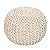 REDEARTH Round Pouf Ottoman - Cable Knitted Boho Poof - Home Décor Cord Pouffe Handmade Circular Footrest for Living Room - Bedroom - Kids Bedroom - 100% Cotton Pouf (18" x 18" x 14") - Ivory