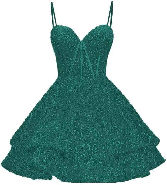 sachin and babi light blue dress Straps Blue Sequin Homecoming Dress Short Princess Dress fg4318   formalgowns