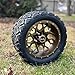 12 Inch Matte Bronze Golf Cart Wheels & Tires Set of 4, 20x10-12 All Terrain Tires, DOT Certified Golf Cart Wheels Compatible with EZGO, Club Car, YMH