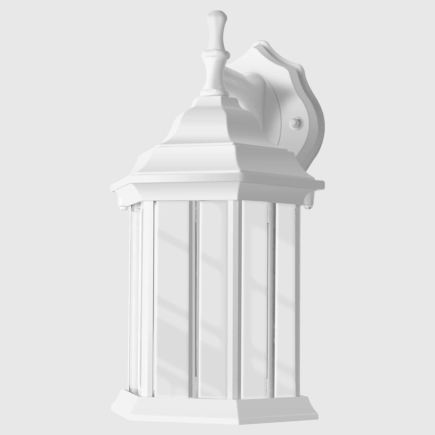 FUDESY Outdoor Wall Lantern, Exterior Waterproof Wall Sconce Light Fixture, E26 Base White Front