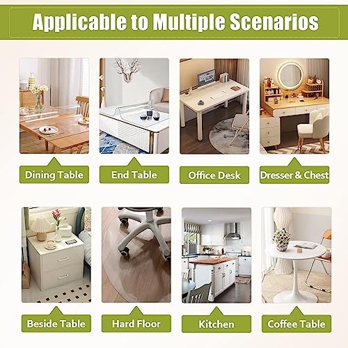 Ostepdecor Clear Table Protector, 32 X 32 Inch Clear Table Cover Protector, 1.5Mm Thick Plastic Table Cover Clear Table Pad Tablecloth Protector, Clear Desk Pad Mat For Coffee Table #TOP5