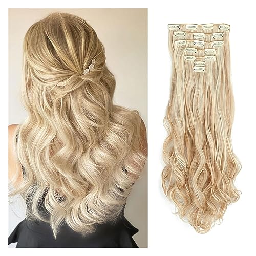 Extensiones de cabello largo ondulado de 22 pulgadas para un volumen grueso invisible
