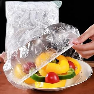 100pcs/bag Disposable Food Containers for Fresh Keeping Bads Storage Covers Kitchen,2x2x0.1cm (14-35cm Stretchable)