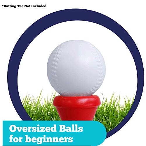 Toddler Baseball Set For Beginners: (1) Plastic, Toddler Baseball Bat & (3) Oversized, Plastic Baseballs | Great For Soft Toss Kids Baseball Practice, Tball Practice Or Developing Skills #TOP6