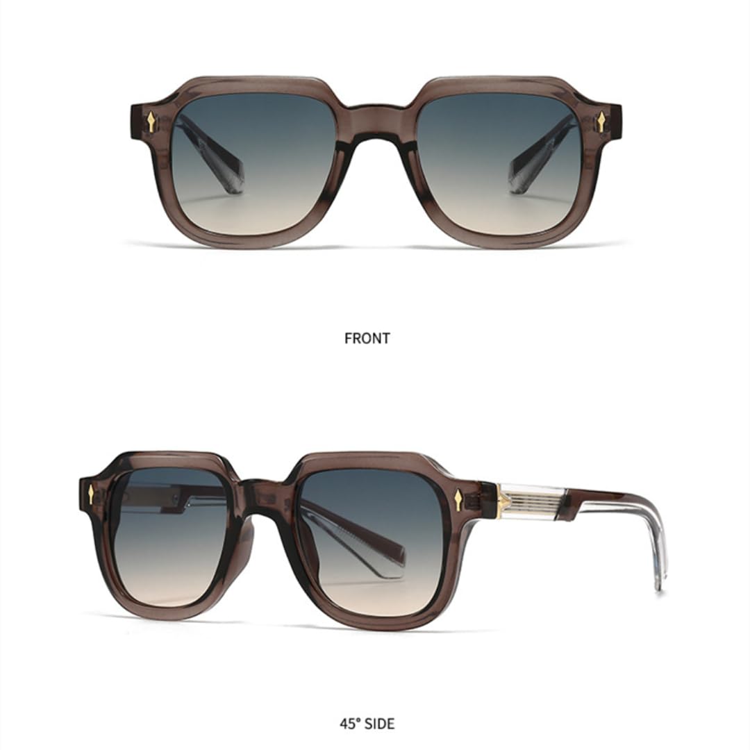 Occhiali da sole vintage rettangolari da uomo e da donna di lusso, occhiali da sole alla moda da uomo, UV400