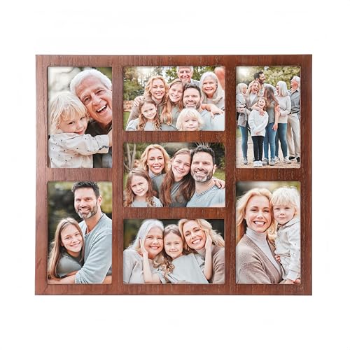 7-Opening Picture Frame Collage for 4x6 Photos – Dark Brown Multi Frame