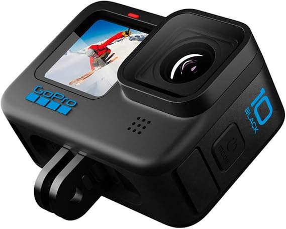 GoPro HERO10 Black Accessory Bundle - Includes HERO10 Camera, Shorty (Mini Extension Pole + Grip), Magnetic Swivel Clip, Rechargeable Batteries (2 Total), and Camera Case