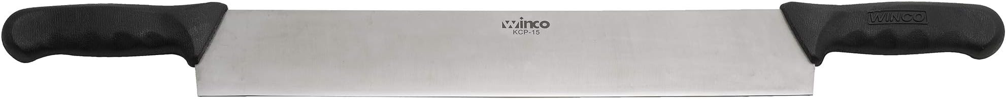 Winco KCP-15 15" Cheese Knife With Double Black Polypropylene Handles-KCP-15