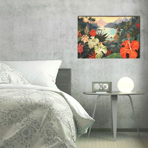 Toile d'été hawaïenne poster mural idéal pour salon et chambre - 4