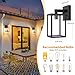 MATAMEYE Outdoor Wall Lantern, Waterproof Exterior Wall Sconce Light Fixture, Black Front Door Lamp, Anti-Rust E26 Socket Porch Lighting