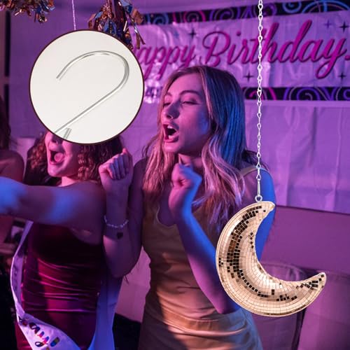 Décoration lune suspendue disco SOLUSTRE pour illuminer vos soirées d'été en extérieur - 6