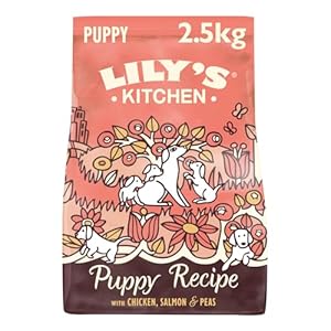 Lily’s Kitchen Fabriqué à partir d’ingrédients naturels Aliments secs pour chiens adultes Poulet, saumon et petits pois Recette sans céréales Sac de 2.5kg
