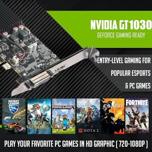 TechMagnet HP G3 Gaming Desktop PC,Intel Core i7 6th Gen,GT 1030 Graphics,16GB RAM,480GB SSD|2TB HDD,RGB Keyboard Mouse,RGB Headphone,Webcam,New Dual MTG 24-inch Monitor Windows 11(Renewed) - 3