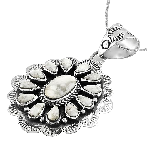 Turquoise Network Howlite Necklace Sterling Silver Genuine Howlite with 20" Chain2