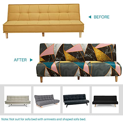 Beacon Pet Stretch Sofa Slipcover Armless Futon Cover Printed Fitted Furniture Protector Elastic Polyester Spandex Washable Armless Sofa Cover Folding Couch Shield Sofa Cover #TOP4