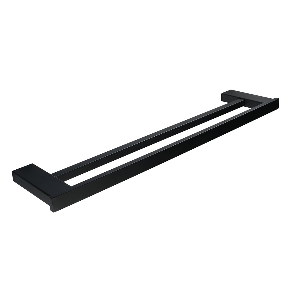 Porte-serviettes double noir antirouille pour résoudre l'humidité