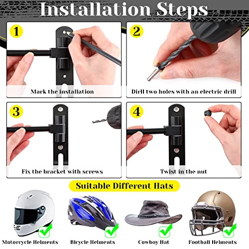 Motorcycle Helmet Racks Wall Mount Bike Helmet Holder With 2 Metal Hooks For Motorcycle Bike Coat Jacket Cap Wig Key(3 Pack) #TOP3