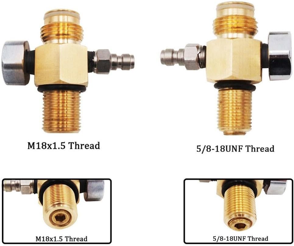 Adjustable For HPA Tank Pressure Regulator with Gauge, 5/8 18UNF or M18x1 5 Thread, Output Pressure Up to 2800psi, Stainless Steel (18 with regulator)