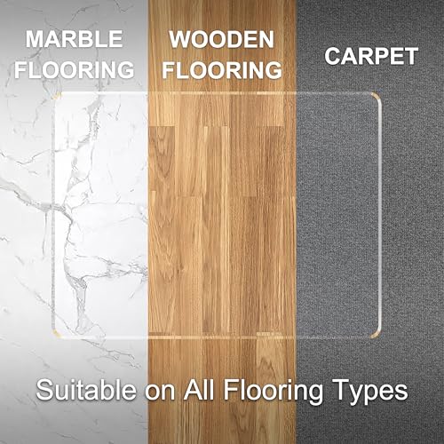 Image of MESAILUP Office Chair Mat 48 inch x 60 inch for Carpet and Hardwood Floor, Beveled Edge Clear Chair Mats for a Smooth Glide and Easy Roll On /Off, Hard Heavy Duty and Non-Slip Pad Floor Ultimate Desk Chair Mat