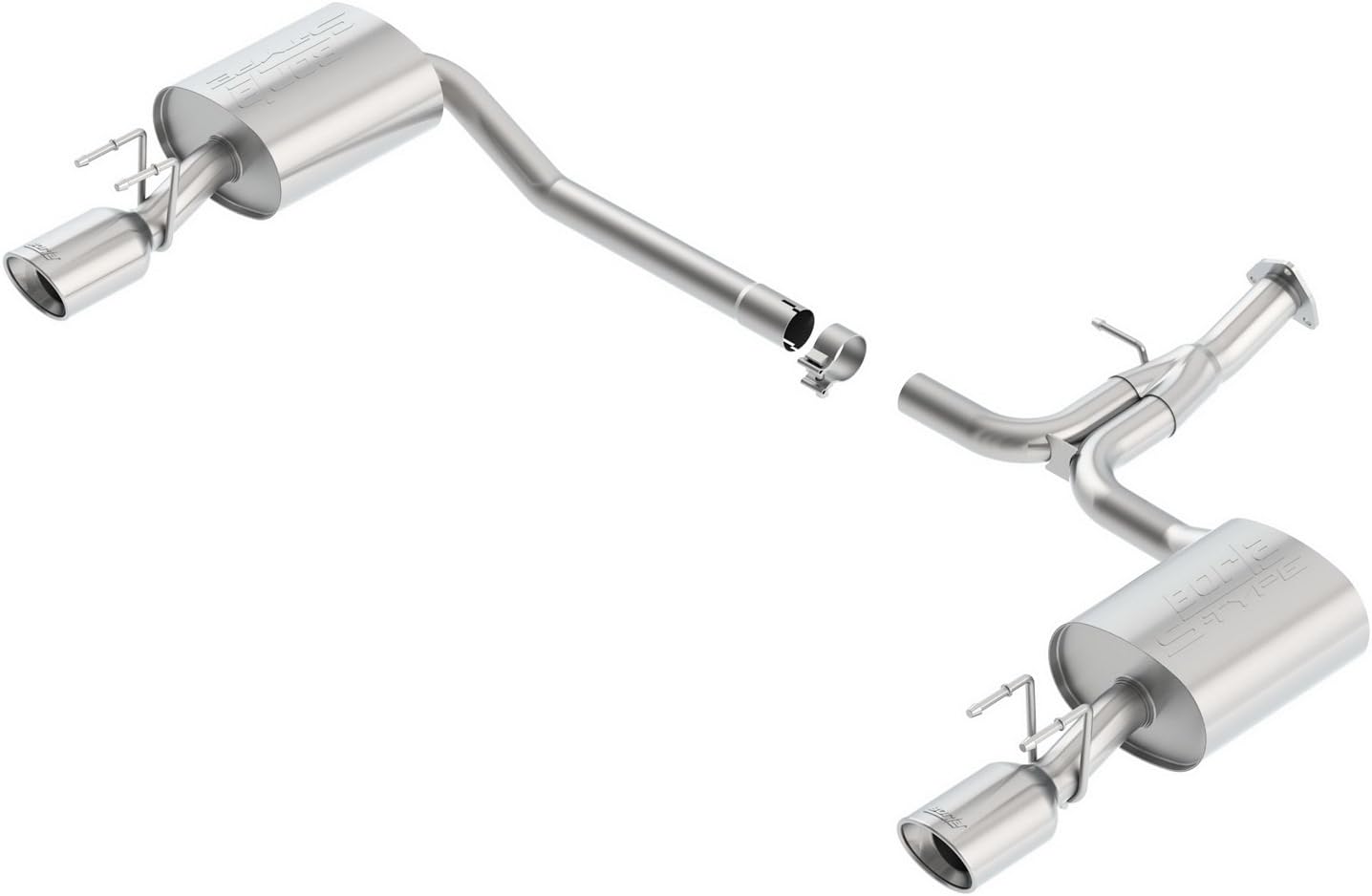 BORLA 11840 Axle-Back Performance Exhaust System for 2013-2015 Honda Accord 2.4L 4 Cyl./ 3.5L V6 Automatic/Manual Transmission Front Wheel Drive 4 Door Equipped With Dual/Split Rear Exit Exhaust.