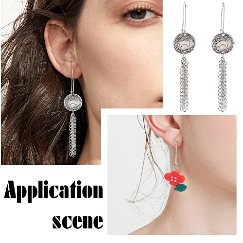 Ph Pandahall 2 Pairs 925 Sterling Silver Kidney Earring Hooks, Ear Wire Hooks Earring Findings Lever Back Ear Wires Dangle Wire Teardrop Ear Wire Long Earwire Connector For Diy Earrings Jewelry Making #TOP4