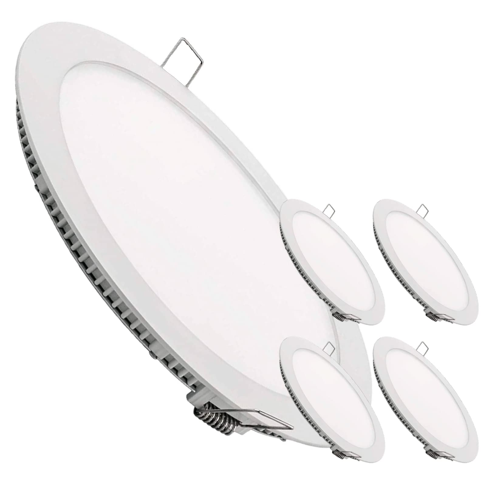 LED ATOMANT 5x Downlight LED Empotrable Corte 280mm 24W Color Luz Fria | Diametro 30cm, Color Blanco Frio 6500K, 2200 Lumenes