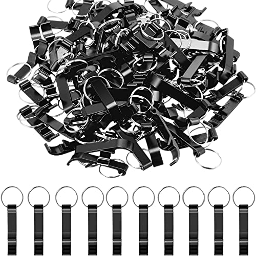 100 Pieces Aluminum Bottle Opener Keychain Pocket Small Bar Claw Beverage Keychain Ring Heavy Duty Black Beer Bottle Opener For Home Kitchen Bar Bartender Wedding Party #TOP3