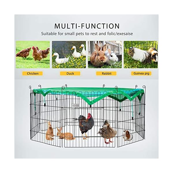Destar 8 panel foldable outdoor backyard metal coop chicken cage enclosure duck rabbit cat crate playpen exercise pen with weather proof cover - image 6