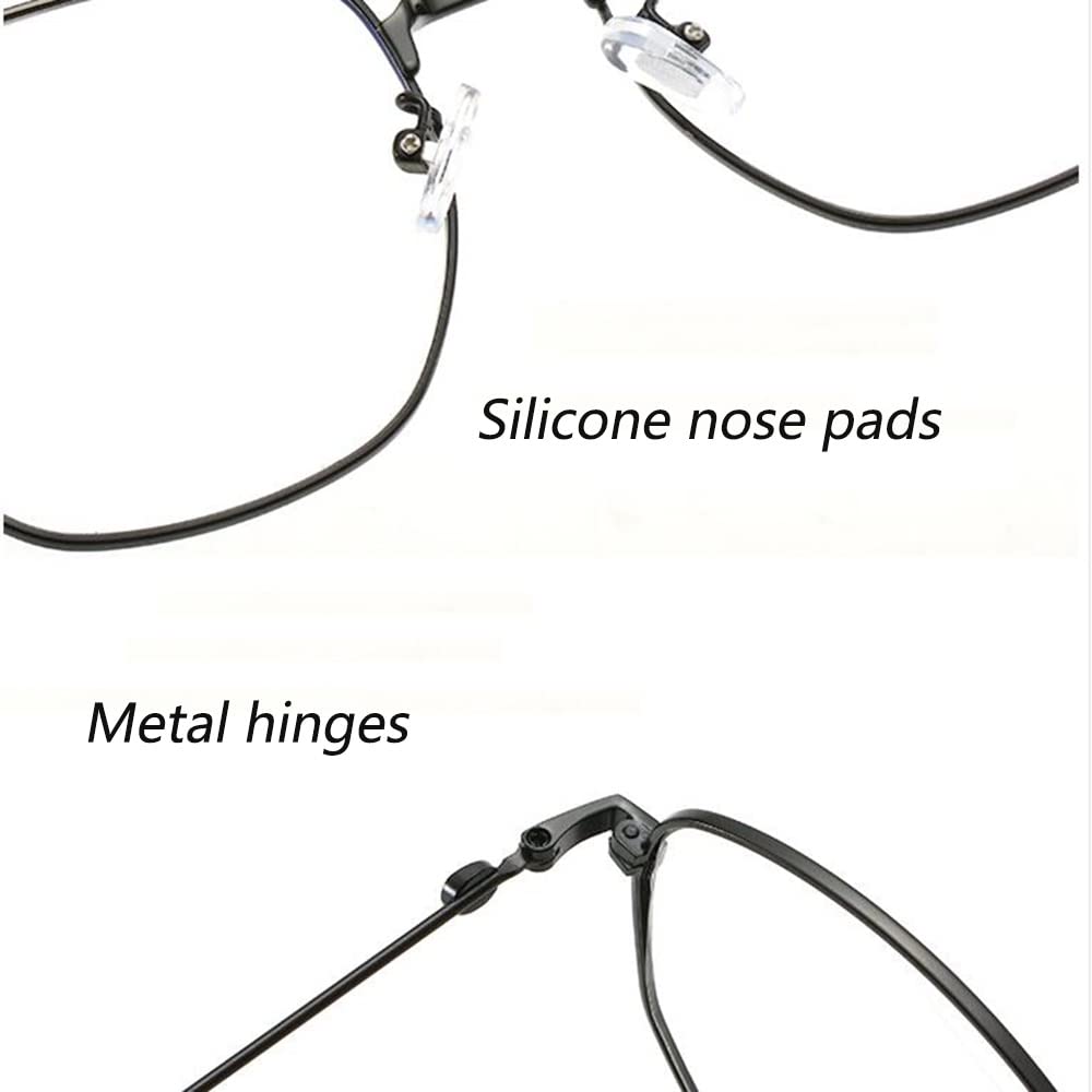 FREAZE +1.0 +1.5 +2.0 Groß Rahmen Sonnenbrille Metallrahmen Lesebrillen Multifokale Lesebrille Leicht Computer Brille Sehhilfe Für Damen Herren (Color : C, Size : 1.5)