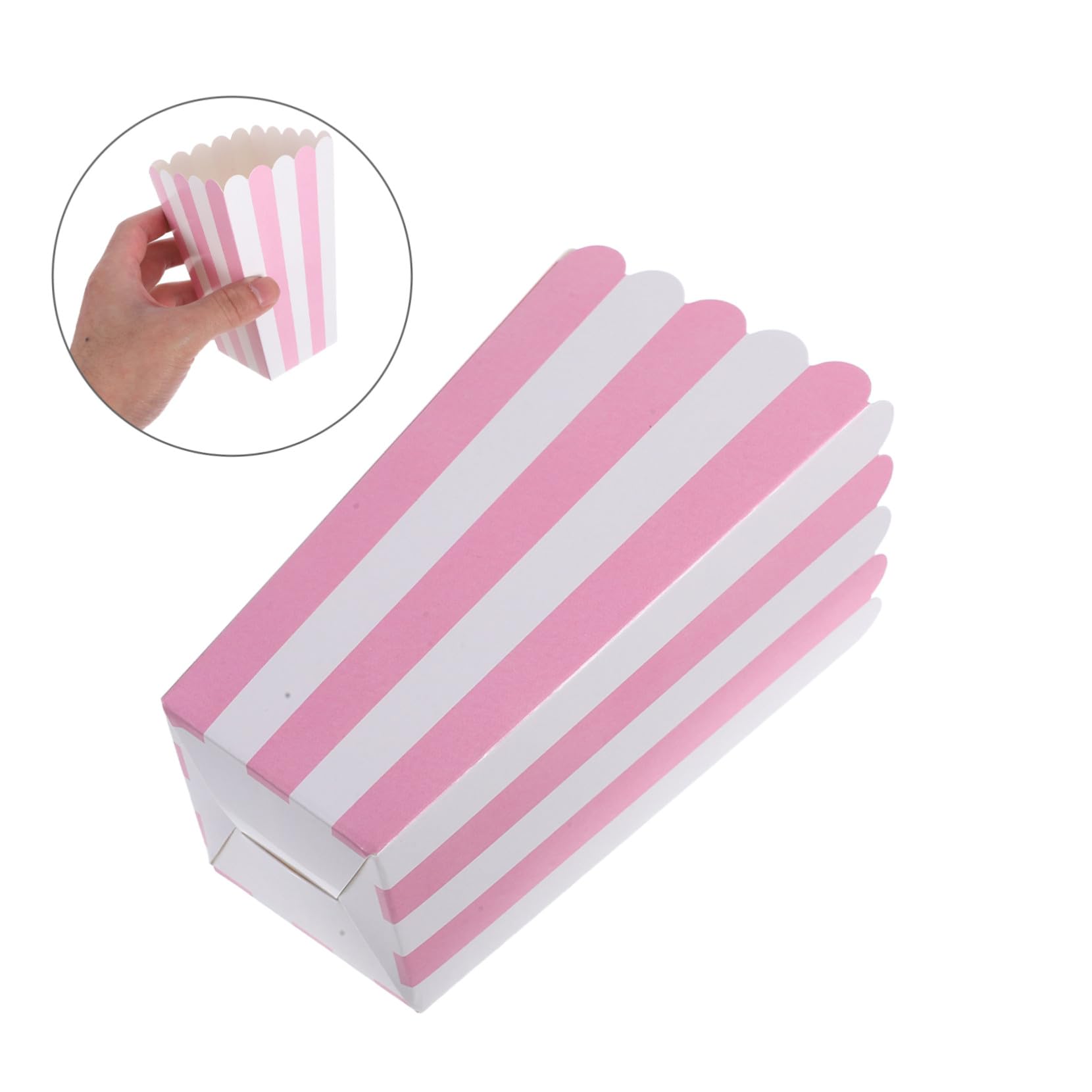 100 Piezas Cajas Pequeñas para de Papel con Diseño Rayas Resistentes al Aceite Contenedores para y Snacks para Fiestas Noches de Cine y Celebraciones de Cumpleaños