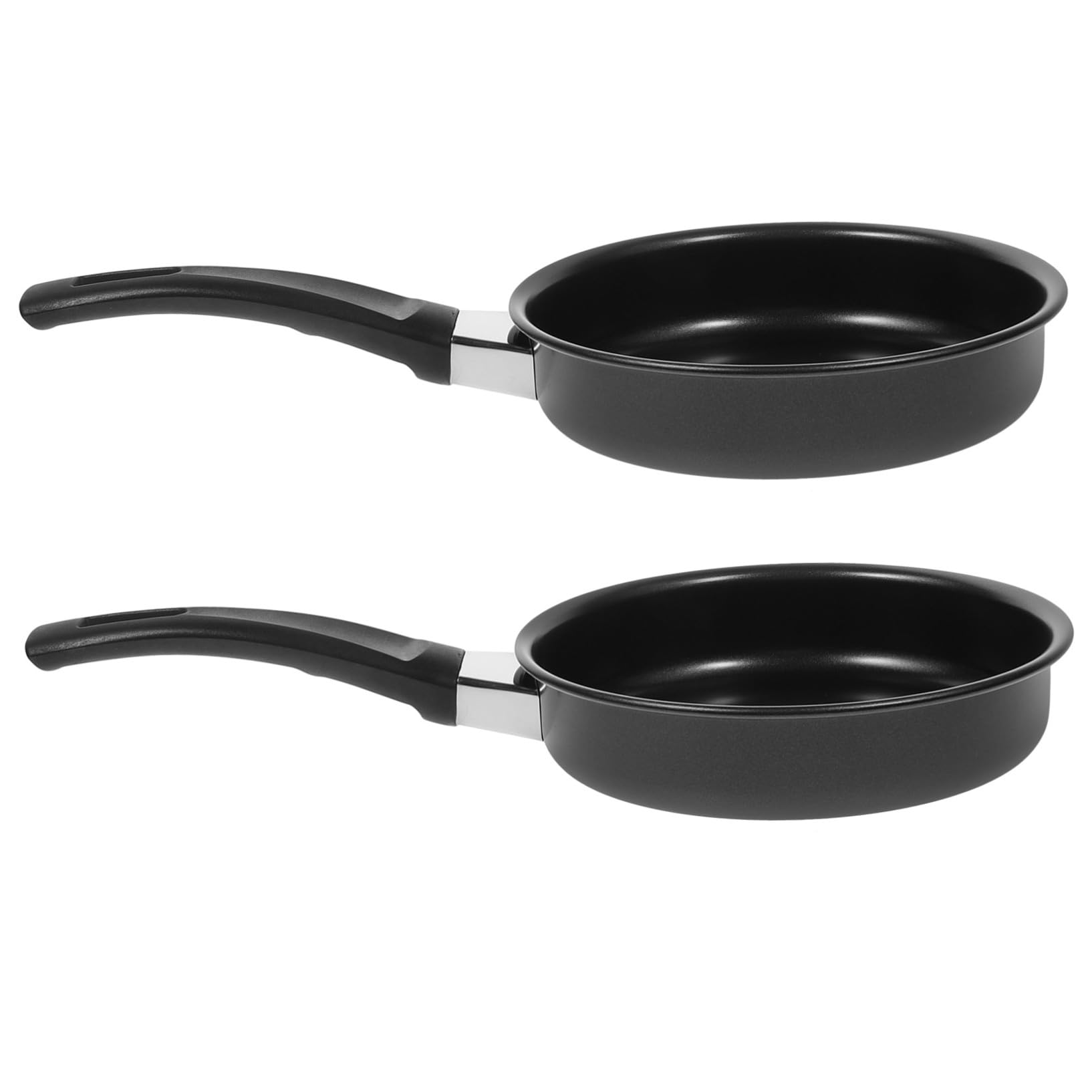 Hemobllo Padella Mini per Frittata Antiaderente 2 Pezzi in Ferro Fine Nero