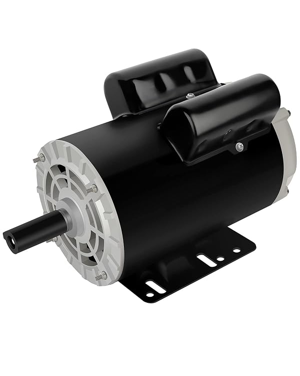 5 HP Air Compressor Motor Single Phase Electric Motor, 7/8" Shaft Diameter, CCW 60HZ, 3450RPM, 208V-230V by FAHKNS - Used condition - US$124.32