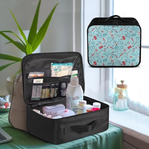 Image of Gomyblomy First Aid Kit for Home Portable First Aid Bag Empty Medical Supplies Storage Bag with Double Zipper Lightweight Emergency Pouch for Cars Travel Office Sport Gym
