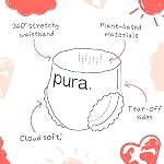 Pura Pantalons hypoallergéniques de couches Taille 8 (41+ nuit, jusqu'à 12 Heures Protection contre les fuites, adaptée à la peau sensible, totalement sans chlore, coton biologique doux, 3 Boîtes 15 (45 Pantalons de traction)