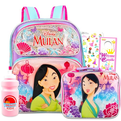 Sac à dos Mulan Disney de 30 cm avec gourde, le cadeau d'anniversaire idéal