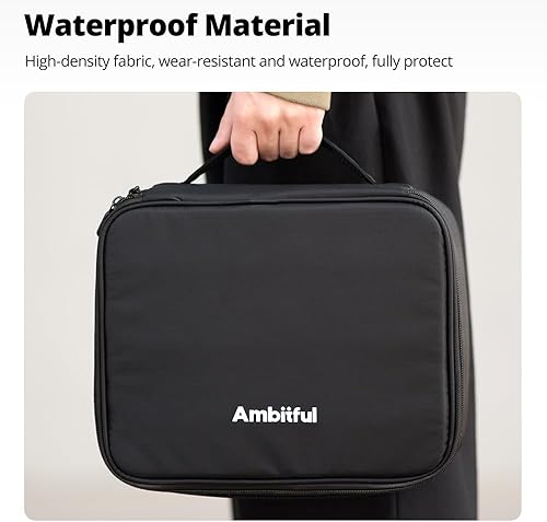 Miniatura 7 de AMBITFUL Bolsa de transporte Zoom P7 para equipos de fotografía con gran capacidad, estuche de almacenamiento multifuncional para mini dron y otros